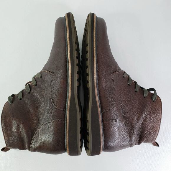 John Varvatos Boots Men\'s Size 9.5 Brown Leather Brooklyn Lug Lace Up Side Zip main image 10